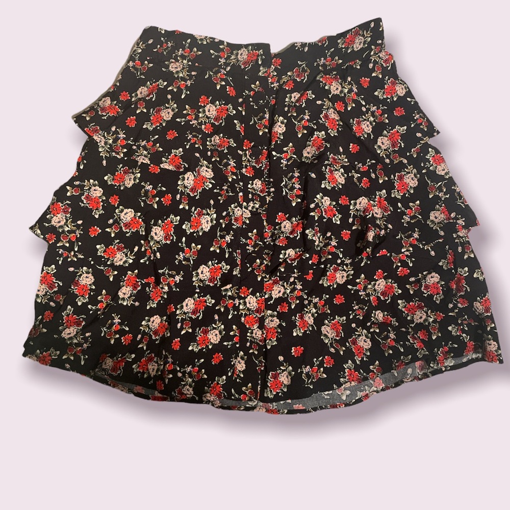 Zara Tiered Floral Mini Skirt